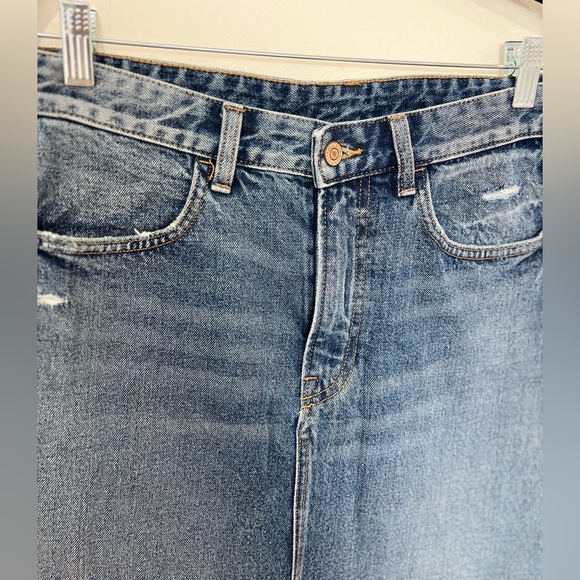 H&M distressed dark indigo denim mini skirt - Picture 7 of 7